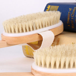 Body <b>Brush</b> Set Wooden Long Handle Soft Bristle Oval Exfoliating Back Scrubber Bath Massage <b>Brush</b> For Spa Use - Product Image 3
