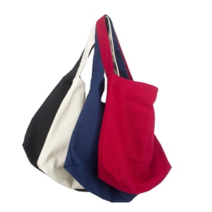 Sacs fourre-tout en toile réutilisables à bandoulière avec logo personnalisé imprimé, sac fourre-tout en toile à bandoulière avec poche et fermeture éclair - Product Image 1