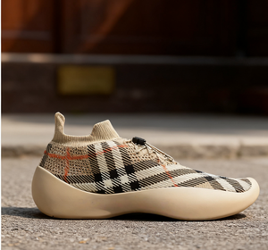 Baskets de luxe Borberries à lacets pour hommes et femmes, motif à carreaux, semelle intermédiaire en tricot, semelle extérieure en caoutchouc, légères et souples - Product Image 3