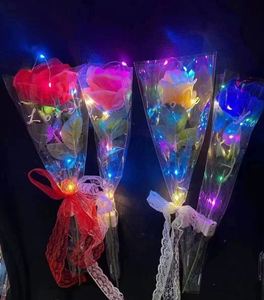 Roses LED Lumineuses, Roses à Ruban Doré, Roses à Tige Fine, Jouets Lumineux pour Fêtes, Cadeaux de la Saint-Valentin - Product Image 4