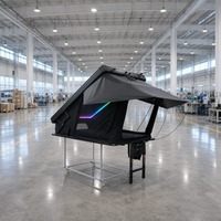 Tente de toit rigide triangulaire en aluminium toutes saisons avec support en X pour SUV, pick-up et camping