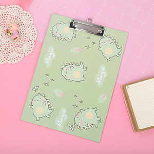 Bloc-notes dinosaure de dessin animé A4 avec clip, produits de classement Kawaii, bloc-notes de bureau scolaire, dossier - Product Image 4
