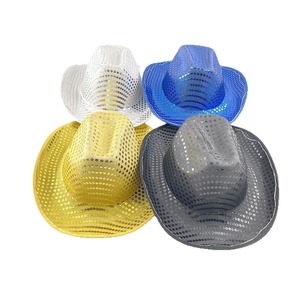 <span class=keywords><strong>LED</strong></span> ánh sáng lên mũ cao bồi với sequins | nhấp nháy Neon bên Phương Tây mũ cho người lớn | hài hước Cowgirl lễ hội sinh nhật phụ kiện - Product Image 5