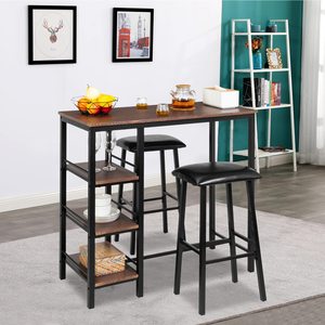 Cross-border minimalist <b>bar</b> counter and chair set with storage, iron <b>bar</b> stool, creative backless <b>bar</b> stool for home use. - Product Image 1