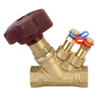 Vanne d'équilibrage statique DNOVA VB0000P-T 25 bars en laiton, raccord fileté NPT/BSP avec embouts