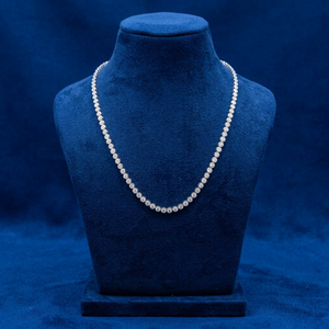 Collier tennis haut de gamme en or 14 carats avec diamants naturels sertis clos de 16 carats, fabriqué avec expertise en Inde - Product Image 1
