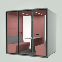Bureau pods modèle L-cabine de réunion insonorisée pour 4 personnes avec contrôleur intelligent