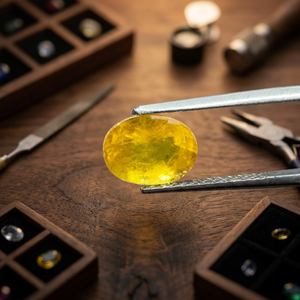 Saphir Jaune Naturel de Bangkok Certifié GIA, 3,27 Carats, Forme Ovale, Pierre Précieuse Jaune Doré, Pierre Non Montée - Product Image 2