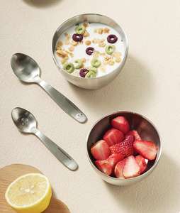 304 स्टेनलेस स्टील के बच्चे किंडरगार्टन भोजन प्लेट बच्चों के लिए स्टेनलेस स्टील फूड ट्रे बच्चों प्लेट प्लेट कटोरे कप फोर्क चम्मच सेट - Product Image 3