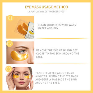 Maßgefertigte 20 Stück 24k <span class=keywords><strong>Gold</strong></span> Kristall-Kollagen-Pulver-Gel Augenmaske, Organische Kräuter-Vegane Feuchtigkeitsspendende Augenpatches mit Folie gegen Augenringe - Product Image 6