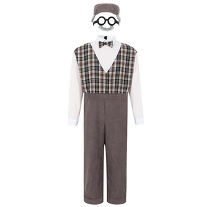 Costume rayé deux pièces de style britannique pour grand-père XJHalloween, comprenant une tenue de gentleman pour les jeux de rôle. - Product Image 4