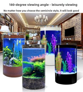 Aquário de Vidro Personalizado em Formato de Meio Cilindro com Bombas de Água para Sala de Estar, Sala de Jantar e Quarto - Product Image 5