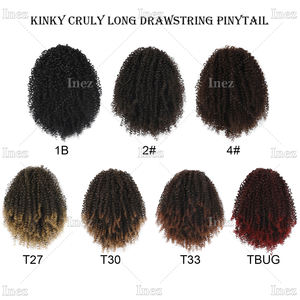 Cordón Puff Cola de caballo Afro Kinky Extensión de cabello rizado Clip sintético en cola de caballo Peluca africana para mujeres negras - Product Image 5