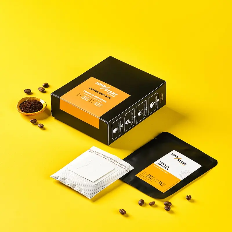 Kunden spezifisch bedruckter Single Serve Small Coffee Tea Sachet Verpackungs beutel Tragbarer hängender Ohrtropfen-Kaffeefilter beutel Außen verpackung