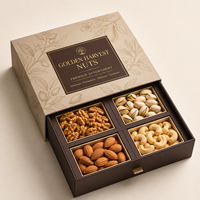 Maßgefertigte Luxus-Geschenkbox aus Hartkarton mit Schublade und Trenneinsätzen für Trockenfrüchte und Nüsse