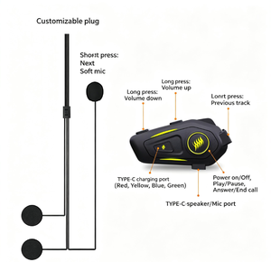 Dairle K50 Motosiklet ve Scooter İnterkom Kulaklığı ABS Kask Hoparlörü IPX-65 Su Geçirmez Kablosuz - Product Image 6