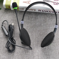 Casque de jeu stéréo filaire USB avec micro intégré, haut-parleur 40 mm, design supra-auriculaire, étanche, logo personnalisé pour ordinateur portable/PC et utilisation DJ