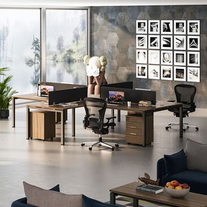 Meubles commerciaux Leqi, <span class=keywords><strong>bureau</strong></span> extensible personnalisé, écran moderne, chaise d'ordinateur, <span class=keywords><strong>armoire</strong></span>, poste de travail, 4/6 personnes, commerce extérieur - Product Image 2