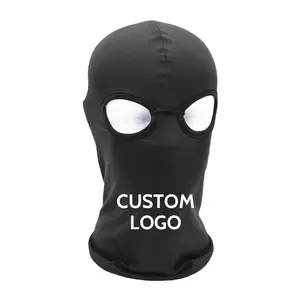Máscara cálida de ciclismo personalizada, gorro de invierno cálido Spandex Lycra, pasamontañas de punto grueso de 3 agujeros, máscara de diseñador
