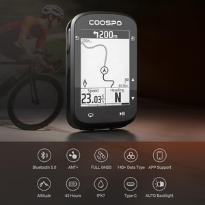 Computadora para Bicicleta COOSPO CS500, Nuevo Modelo Inalámbrico BLE ANT+ GPS, Velocímetro con Navegación de Rutas, Sensor Inteligente - Product Image 4