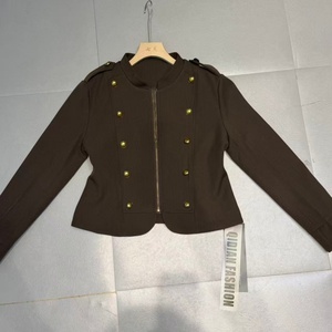 <strong>Women's</strong> <strong>Blazer</strong> Cropped Double Breasted Gold Button Casual Outerwear High Waist Cropped Jacket - Product Image 2