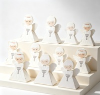 Porte-candis pour fête de baptême, design ange, pliables, en carton recyclable