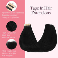 Fournisseur chinois Alibaba, distributeurs en gros de cheveux brésiliens ou russes, extensions de cheveux noirs 100% Remy en bandes adhésives