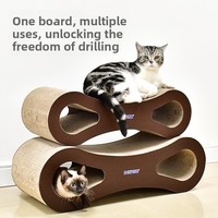 Griffoir pour chat multi-tailles en forme de 8, en carton ondulé, jouet et meuble de jeu, fournitures pour animaux de compagnie d'intérieur pour chatons2