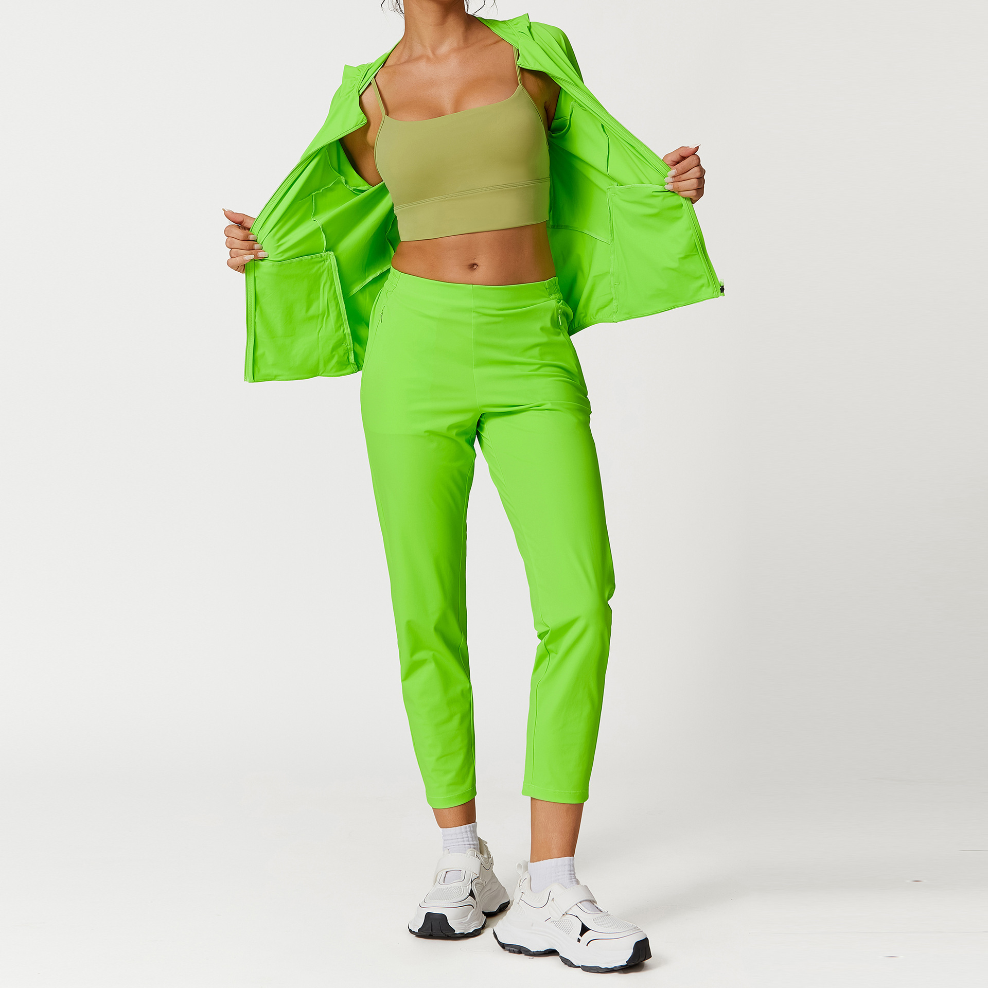 2025 Wholesale New Quick Dry Customizable Outdoor Loose Long Sleeve and Pants Sports 2 Pieces Yoga Set