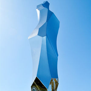 ประติมากรรมเหล็กตกแต่งเมืองสมัยใหม่ขนาดใหญ่ เชื่อมต่อและขัดเงาพื้นผิวแบบกระจก รูปทรงถ้วยรางวัล ป้อมปราการแห่งจิตวิญญาณ สูง 2.8 เมตร - Product Image 4