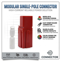 Connecteur d'alimentation pour batterie au lithium 600V DC monopolaire 180A, prise mâle/femelle pour chariot élévateur, 1 broche