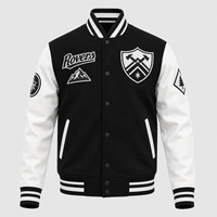 Veste universitaire personnalisée pour homme, avec numéros en chenille, manches contrastées, fermeture à boutons-pression, veste de baseball avec logo rayé en relief