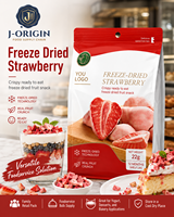 Gefreeze-droogde aardbeien knapperige fruitsnack 22g 24 zakjes 3 seconden klaar OEM Private Label 12 maanden houdbaarheid Gemaakt in Fujian, China