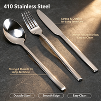 Vente en gros personnalisée OEM de couverts en acier inoxydable 410 pour restaurants et hôtels, fourchettes, cuillères, couteaux, ensemble de couverts robustes et durables