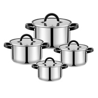 Ensemble de casseroles en acier inoxydable Shenzhen, batterie de cuisine antiadhésive en acier inoxydable, casseroles et poêles en acier inoxydable avec poignée en silicone