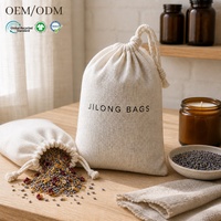 Pochette en coton écologique, sac à cordon biodégradable, impression personnalisée du logo pour l'emballage de bougies, cadeaux et artisanat