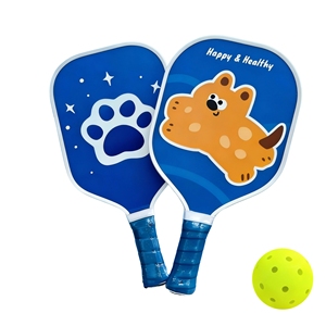 Raquette <span class=keywords><strong>de</strong></span> pickleball personnalisée motif chat <span class=keywords><strong>de</strong></span> dessin animé pour enfants et <span class=keywords><strong>famille</strong></span>, en fibre <span class=keywords><strong>de</strong></span> verre, légère avec protection en TPU - Product Image 1