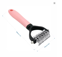 Râteau de toilettage double face pour animaux de compagnie, peignes en ABS pour démêler et éliminer les poils sous-étuis de chiens et chats, brosse anti-poils.