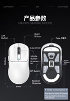 Souris de jeu pour ordinateur Attack Shark X3 MAX 2.4G BT Optique PAW3950 42000 DPI E-sports Légère 1K Sans fil et filaire