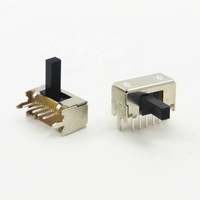 Interrupteurs à glissière KD SK22H02 DPDT 14.7x7.0mm à angle droit, poussée horizontale, plaqué argent, 10 000 cycles, 50V CC 0.3A pour applications médicales