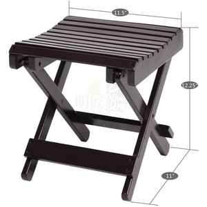 Tabouret de bain pliable en bois Mingjiang, design compact noir, pour usage domestique et hôtelier - Product Image 5