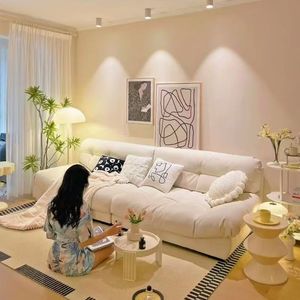 โซฟาเบดผ้าสไตล์โมเดิร์นเรียบง่าย สีครีม สำหรับห้องนั่งเล่นขนาดเล็ก อพาร์ทเมนต์ เฟอร์นิเจอร์บ้าน - Product Image 6