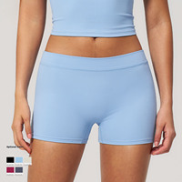 Shorts de sport pour femme à logo OEM, séchage rapide, haute élasticité, taille basse, effet push-up, pour cyclisme, fitness, course, gym et yoga