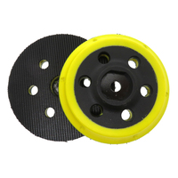 Plaque de support électrique à velcro jaune de 3 pouces à 6 trous pour ponçage et polissage du bois, des meubles et du métal