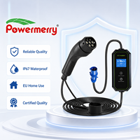Nouveau chargeur EV portable 7 kW 32 A Type 2 230 V CA IP67 étanche certifié CE avec connecteur personnalisé pour utilisation domestique en UE, sûr