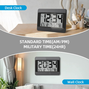 Horloge numérique murale RCC au design moderne <span class=keywords><strong>avec</strong></span> <span class=keywords><strong>radio</strong></span>, température et humidité intérieures/extérieures, alimentée par piles - Product Image 5