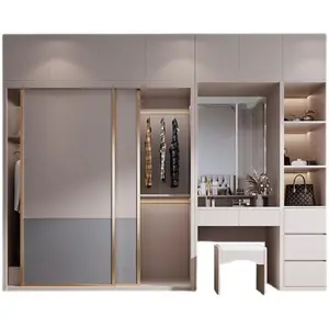 KEJIA Latest Design Wooden Dressing Table With Mirror Bedroom Wall Cabinet Clothes Wardrobes
