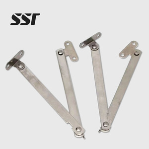 Stainless Steel <b>Light</b> Gray Modern Double-Fold Furniture <b>Hinge</b> Cabinet Door Movable Shelf Bracket 180 Degrees Opening Easy - Product Image 1