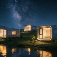 Maison de villégiature en acier léger en aluminium pour l'éco-tourisme avec cuisine et salle de bain, location de vacances, villa