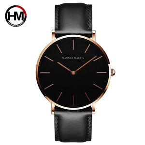 <span class=keywords><strong>Orologio</strong></span> Minimalista da Uomo in Pelle Hannah Martin di Fabbrica Private Label con Logo Personalizzato Semplice Impermeabile Analogico al Quarzo per Uomo - Product Image 5